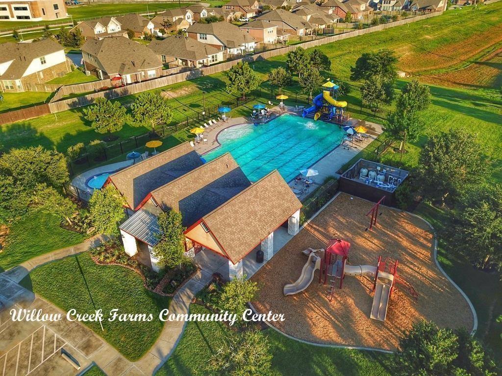 Community Pool, kiddie pool and one of 4 play parks.