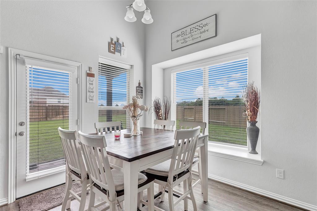 Dining room with sitting area nook on the window