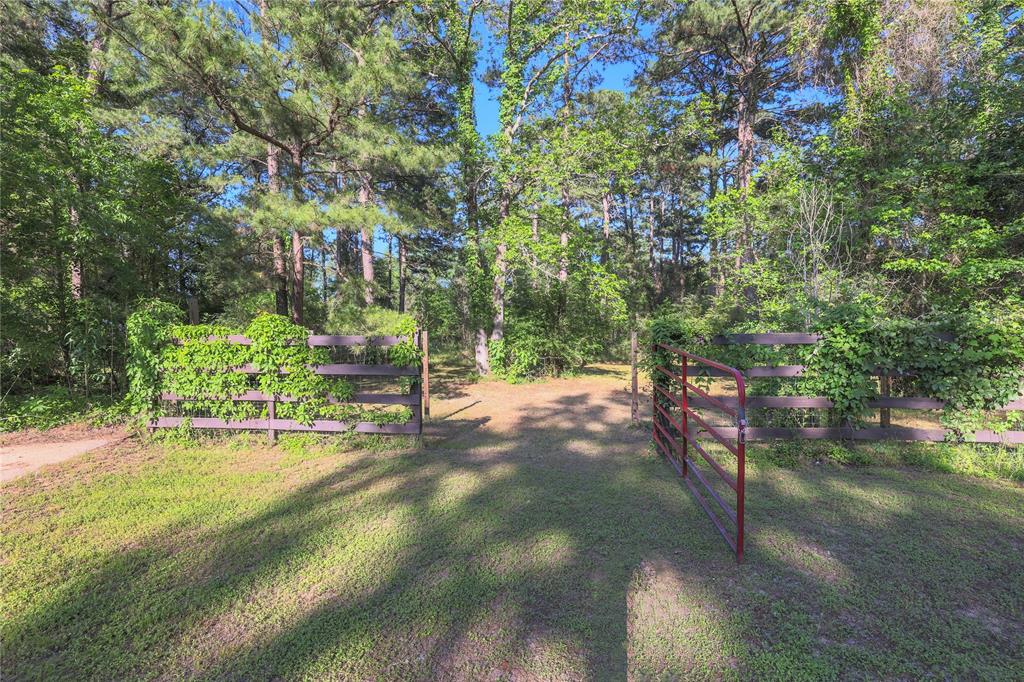 This fenced and gated area is designed for horses or animals