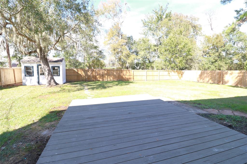 Spacious backyard and patio.