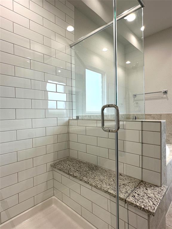 walk-in shower with seat