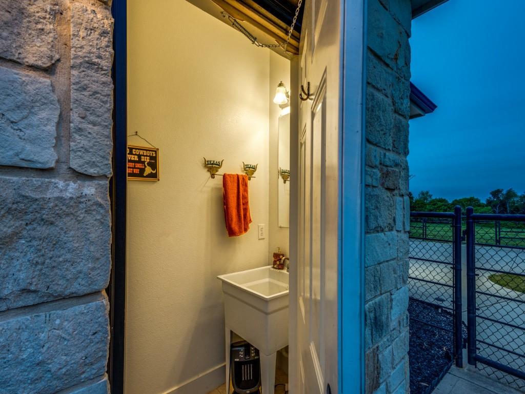 Conveniently located half bath accessible from the exterior of the home.