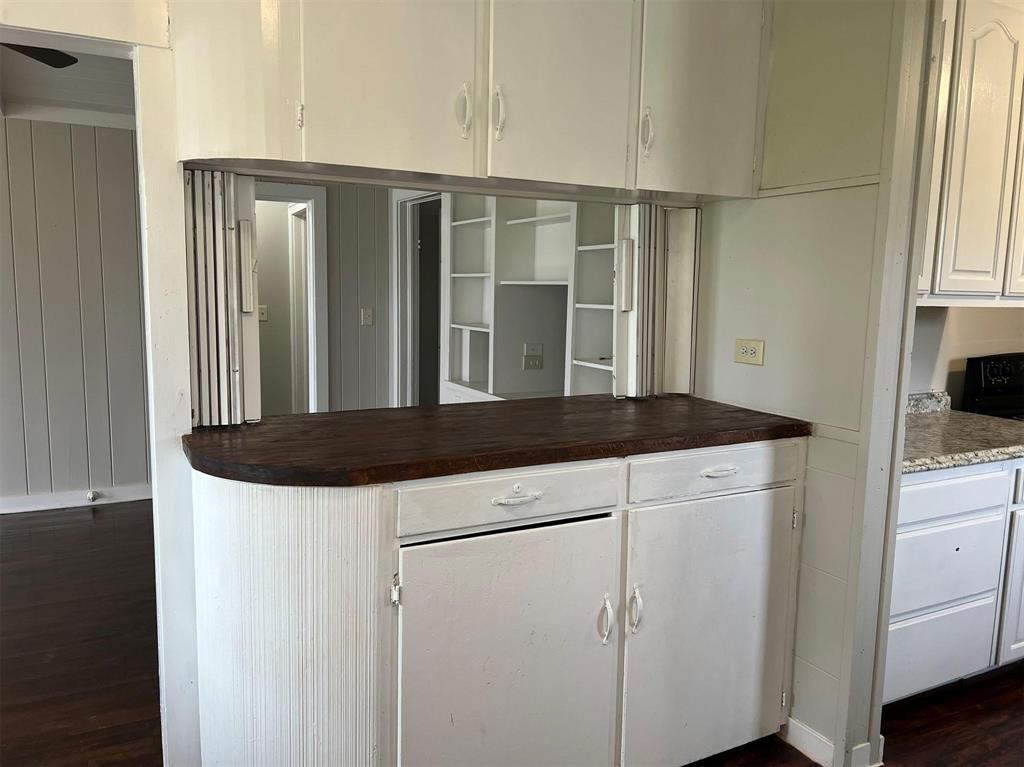 Extended kitchen area with more storage cabinets