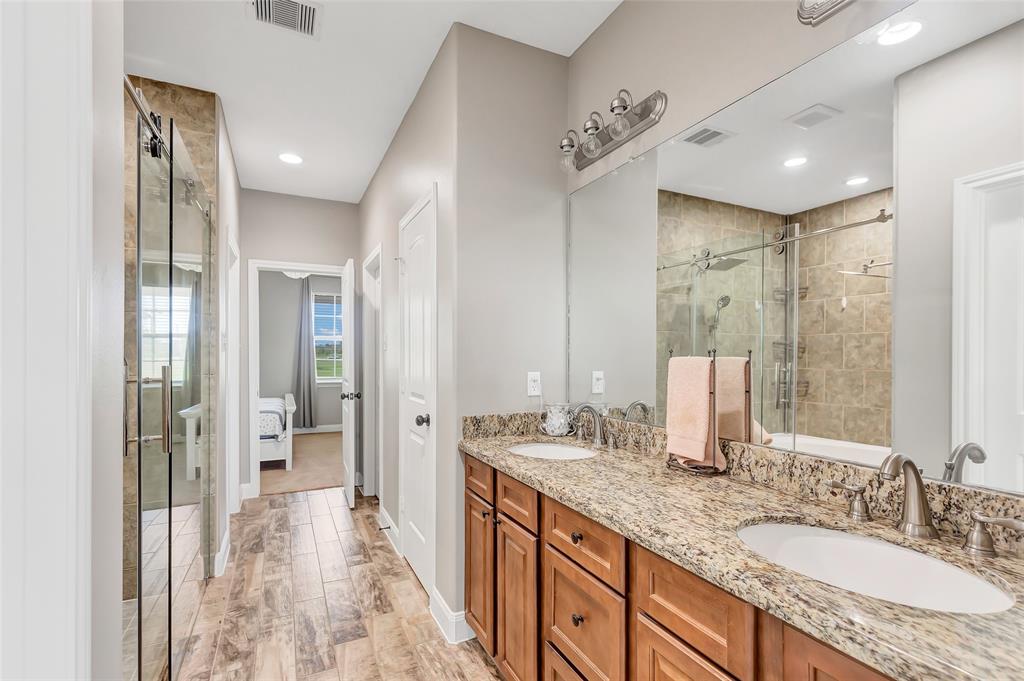 Double vanity with big linen closet