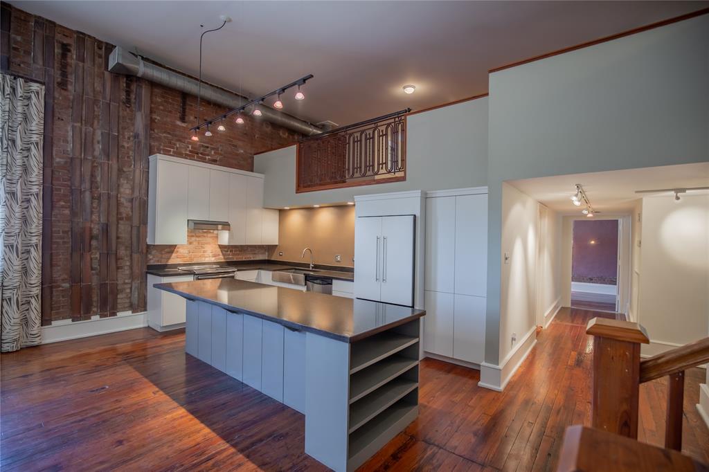 Exposed brick thru out the Loft