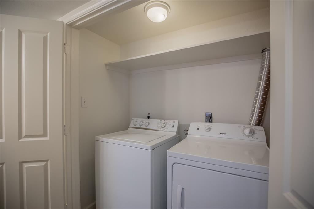 Full size washer and dryer plus additional storage