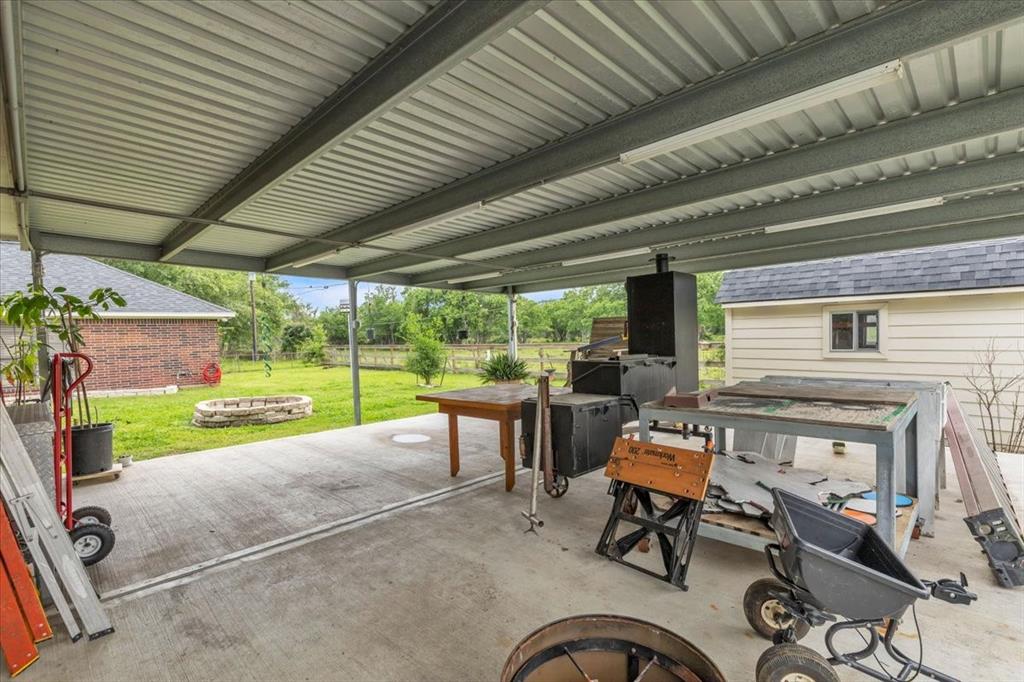 Covered porch added behing garage