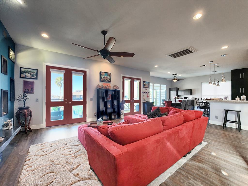 Another view of the living area with a wall of niches.