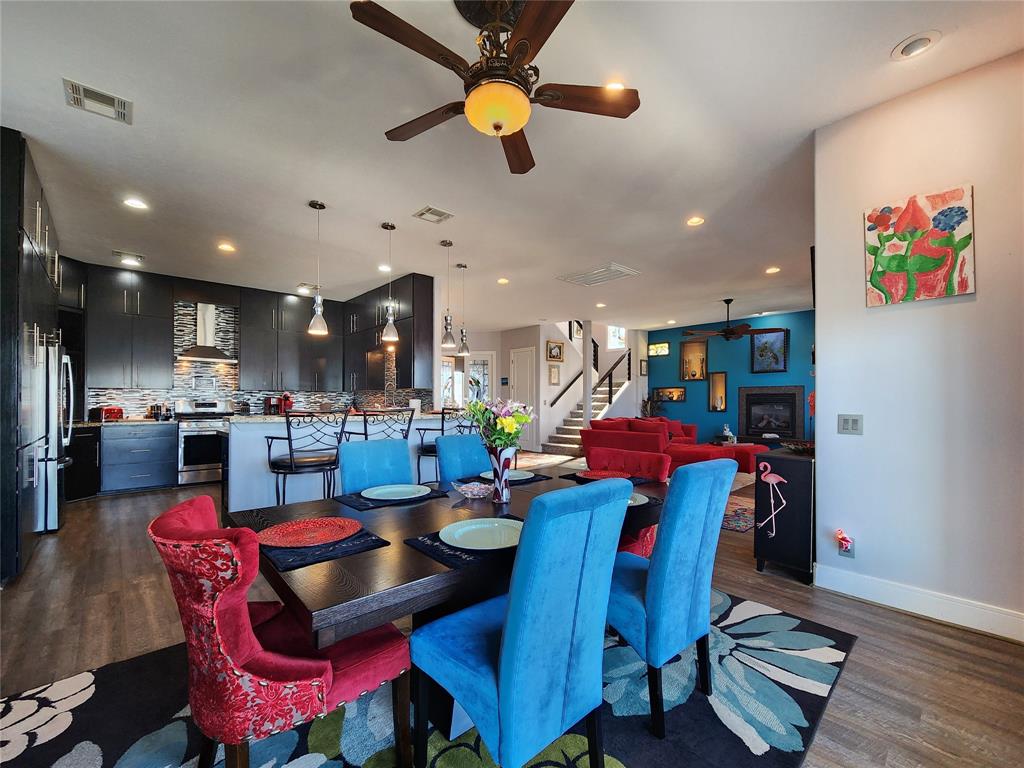 Breakfast bar overlooking the kitchen.