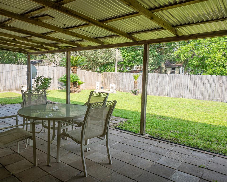 Covered back porch for entertaining friends and family