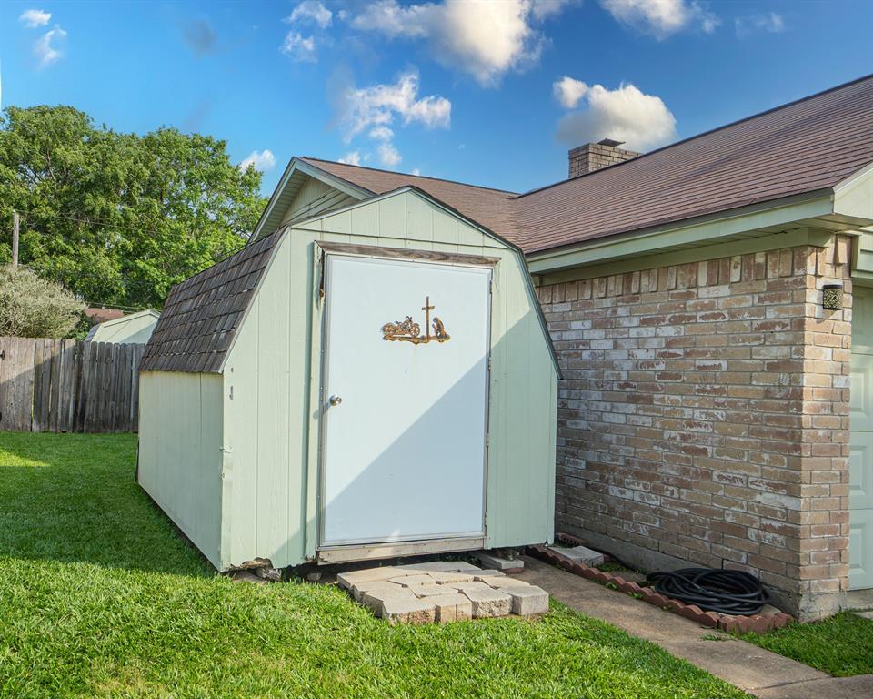 One of two storage buildings