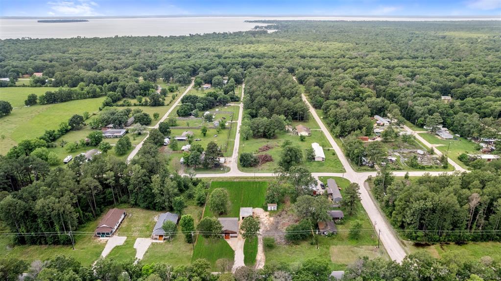 Areal view from the property to the lake