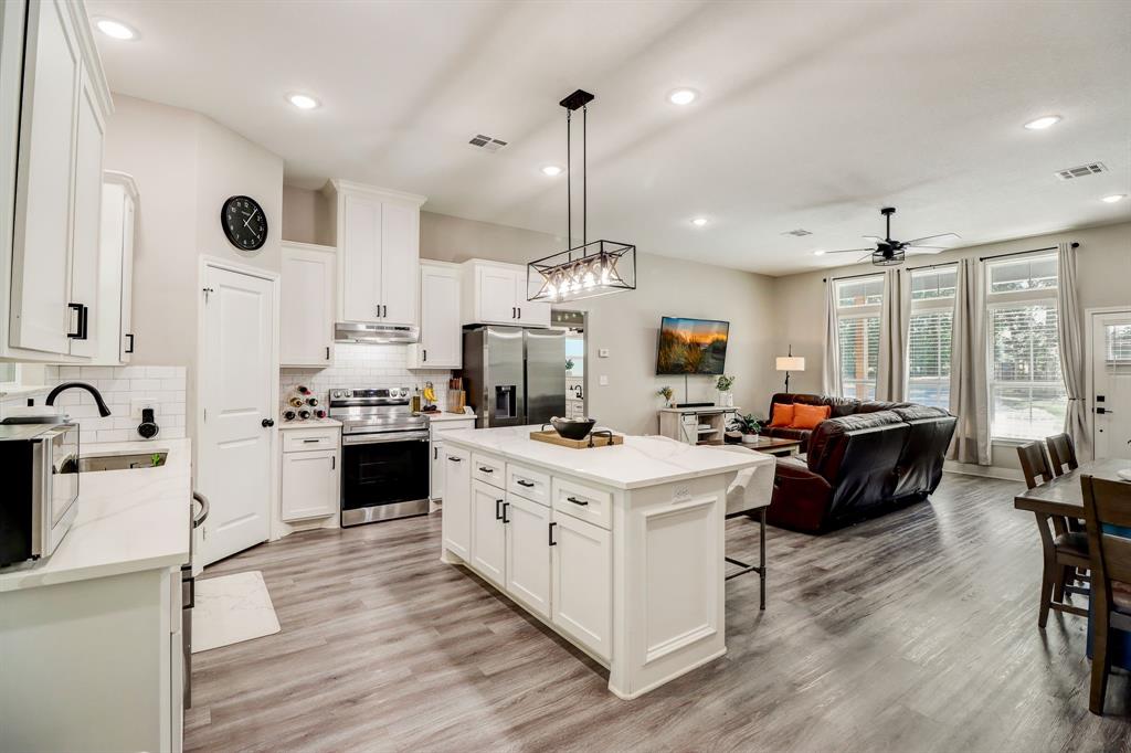 Spacious kitchen is light and bright