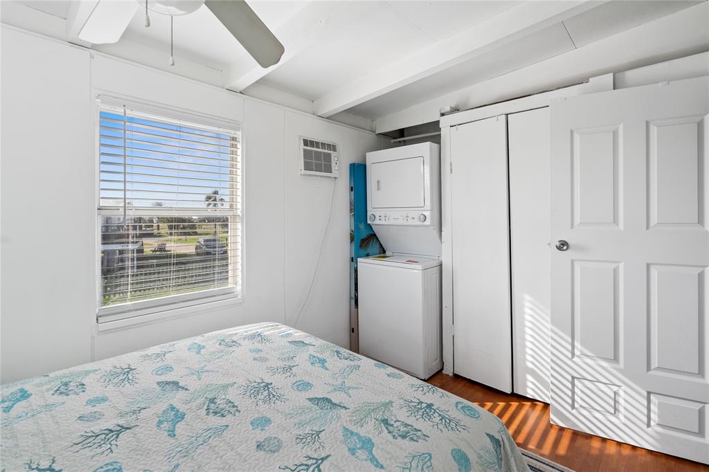 THE WASHER AND DRYER AREA IS CONVENIENTLY LOCATED IN THE PRIMARY BEDROOM.