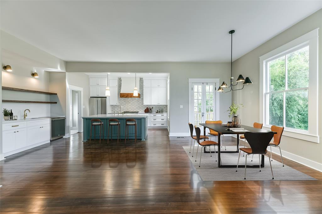 Virtually staged dining room.