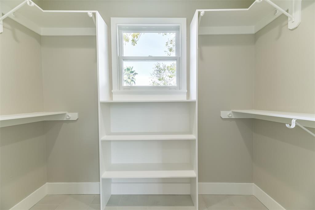 Walk-in closet off of the primary bath.