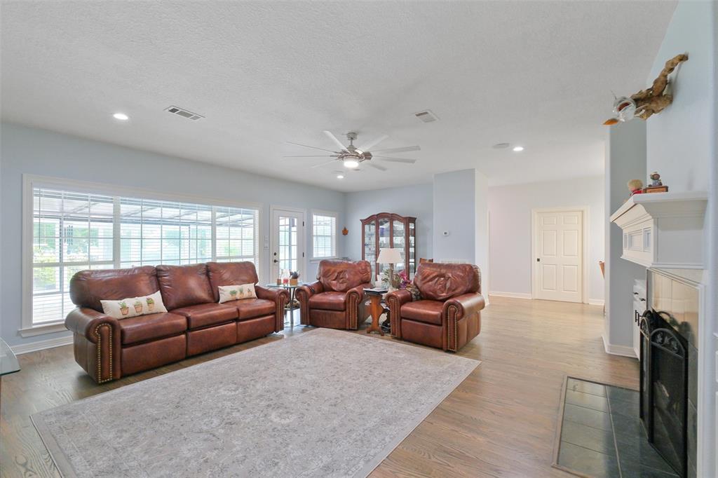 Overszied Den / Family Room with Solid Wood Floors