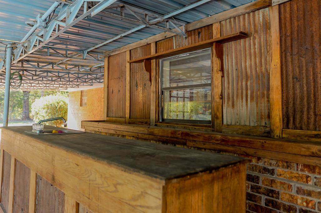 Custom built outdoor bar and serving area.