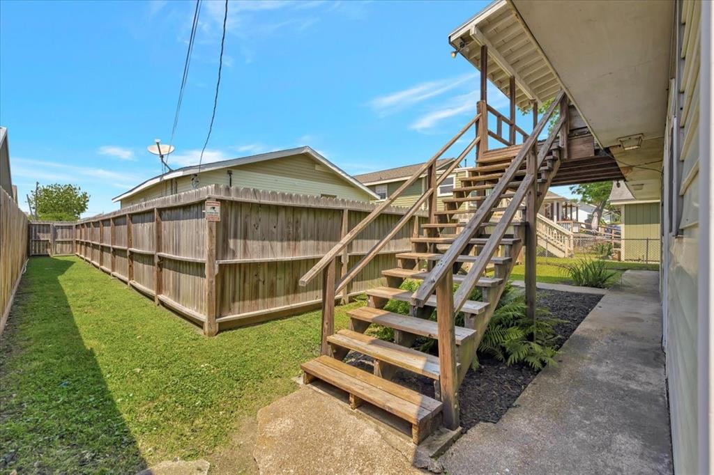 Fenced access to the front of the home and street parking.