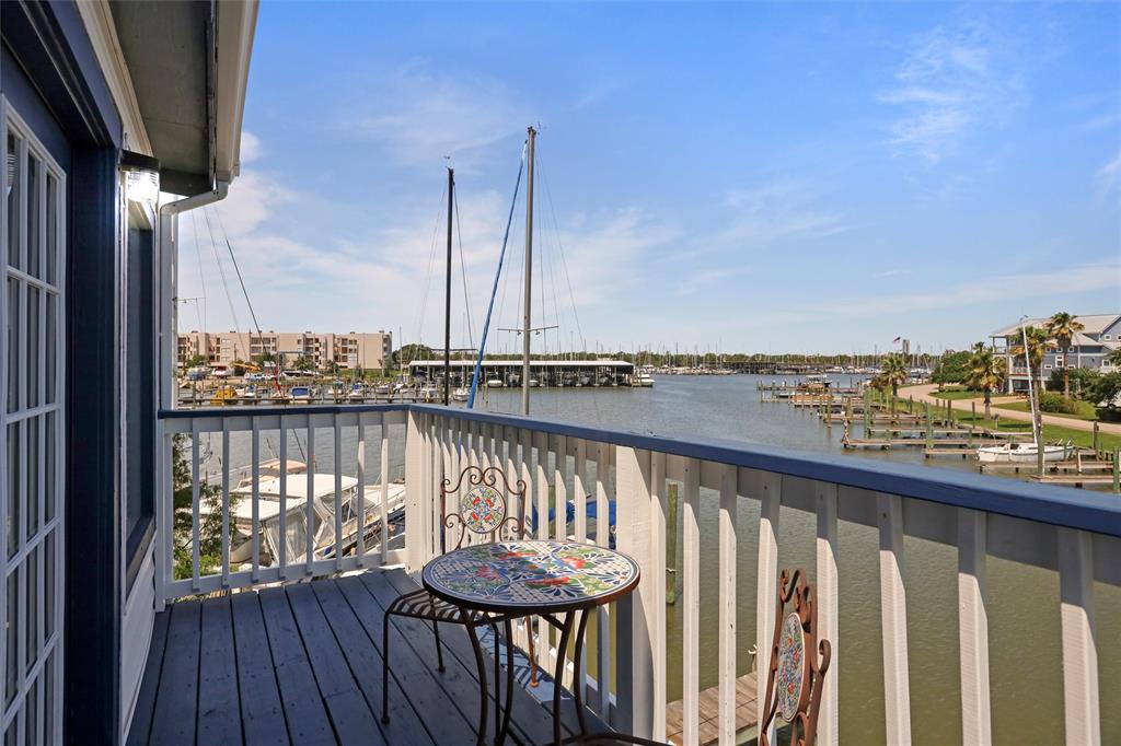 The Primary Bedroom Deck with view of the channel.