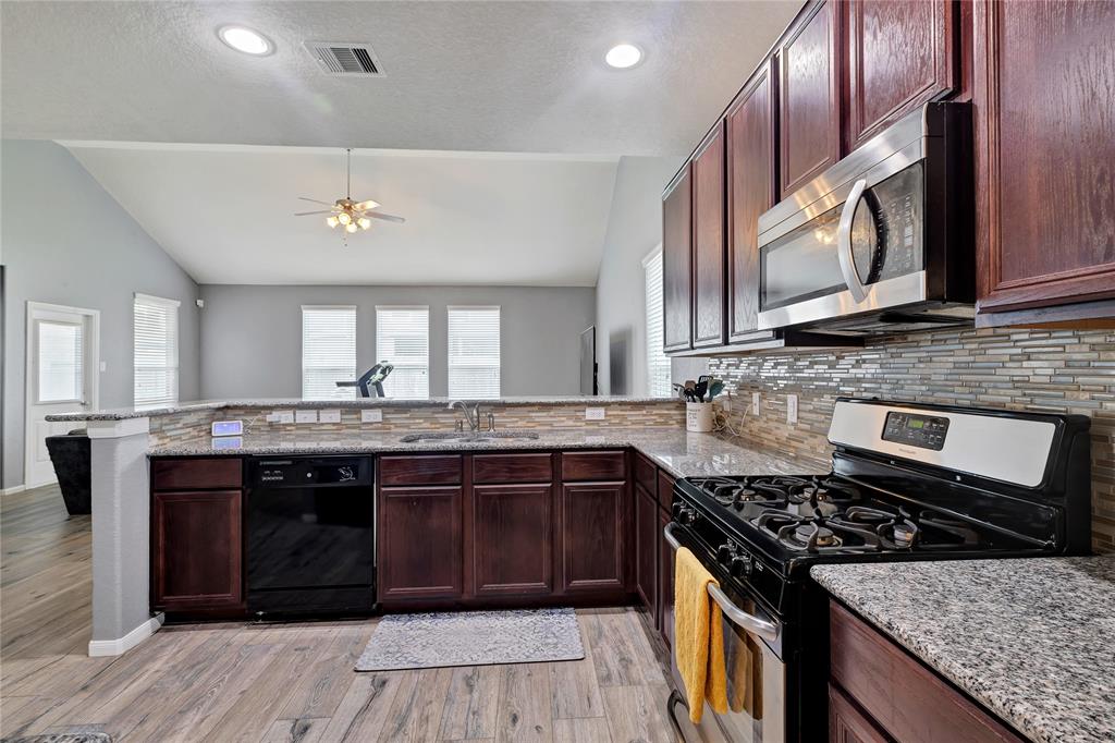 View of the kitchen from the dining room