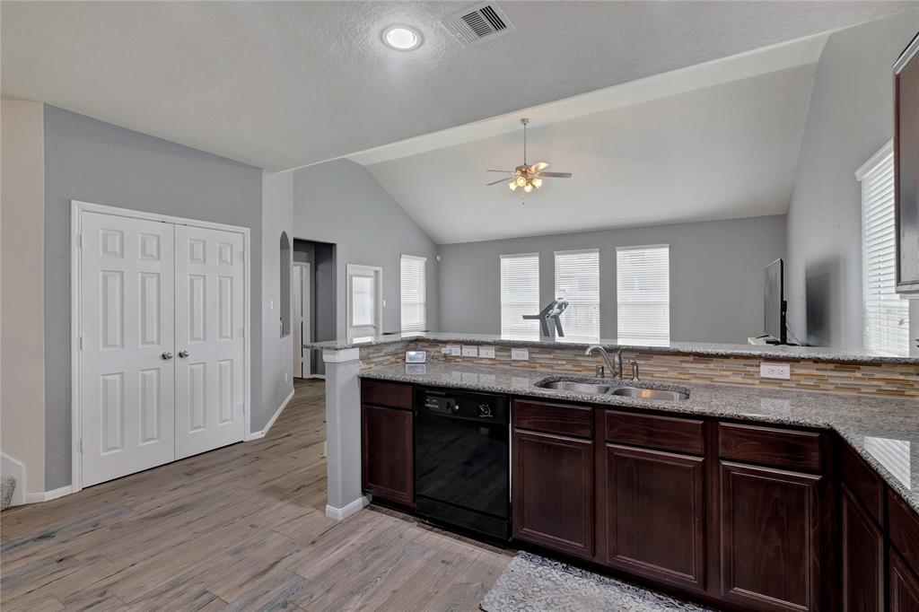 The double doors are to the pantry hide an ample size pantry.