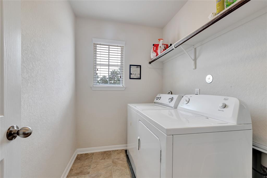 The laundry room is on the second floor for convenience with doing the laundry room that comes with a 4-bedroom house.