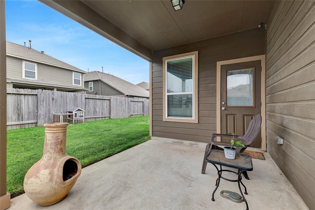 Covered back patio.