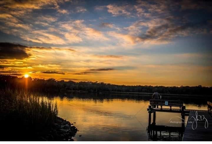 Glorious sunset at the park.