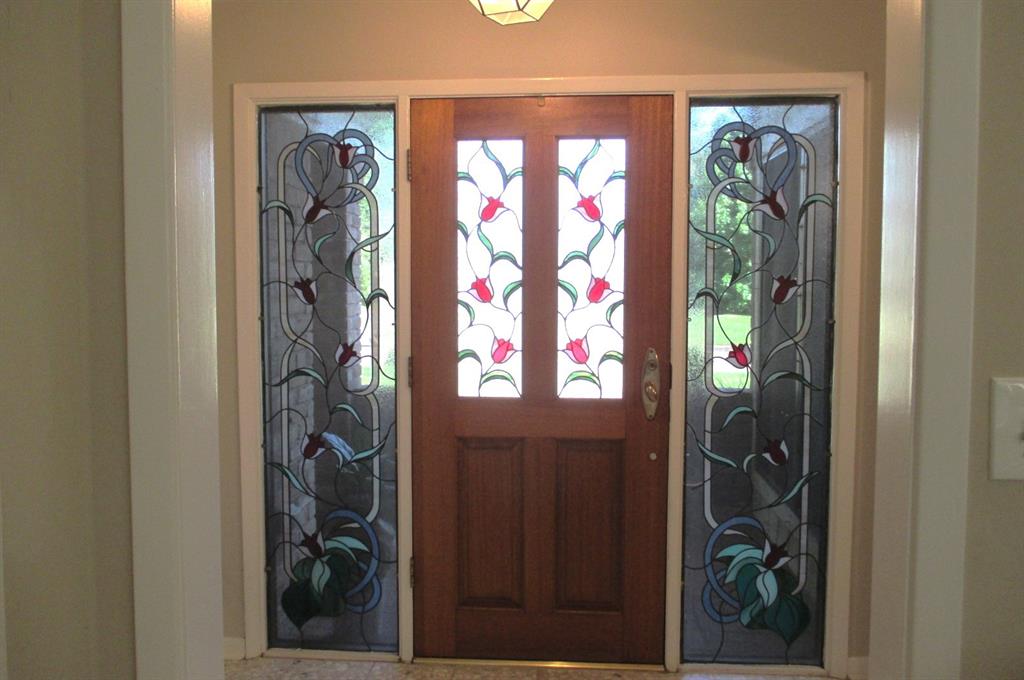 Beautiful leaded glass entry foyer