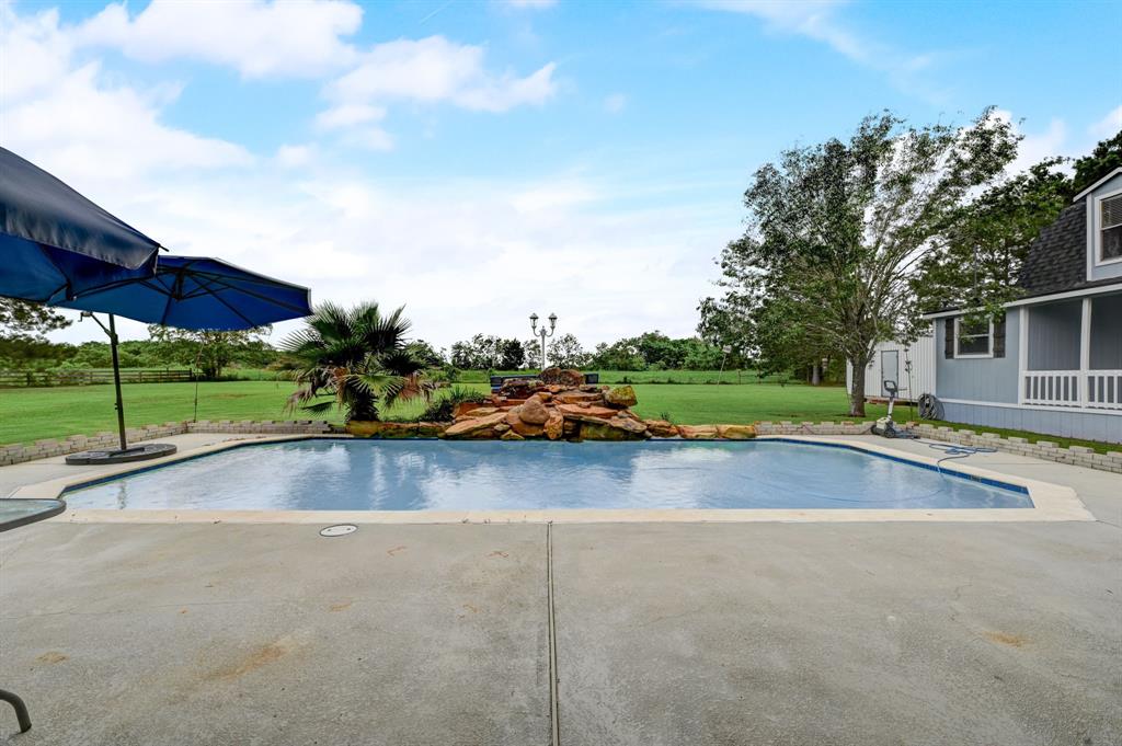 Salt water pool with new gunite and tile.