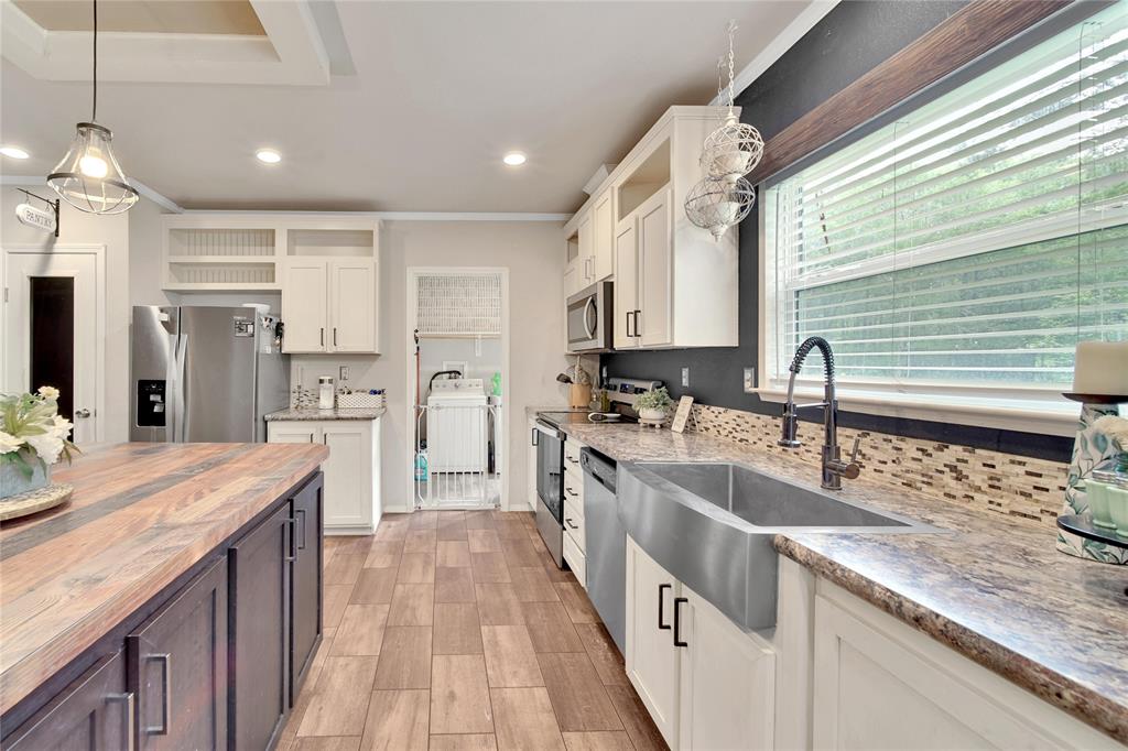 Large farmhouse sink overlooking the backyard!