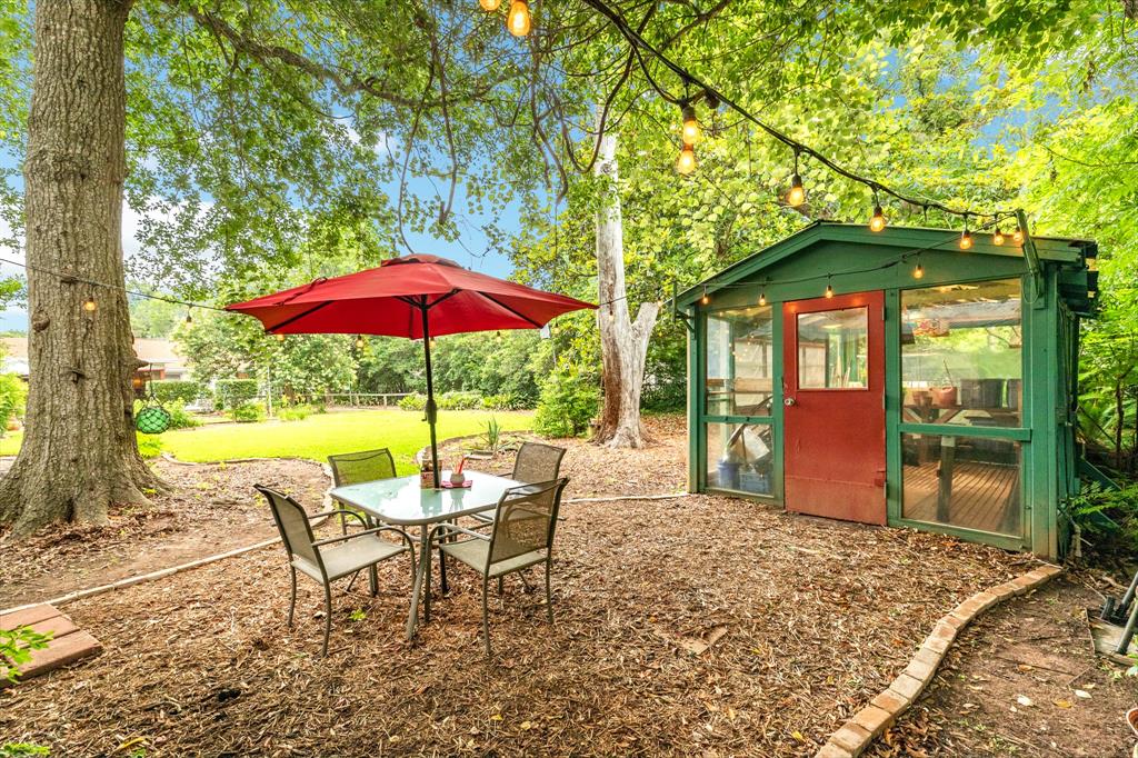 Dining & BBQ area between Casita & Greenhouse