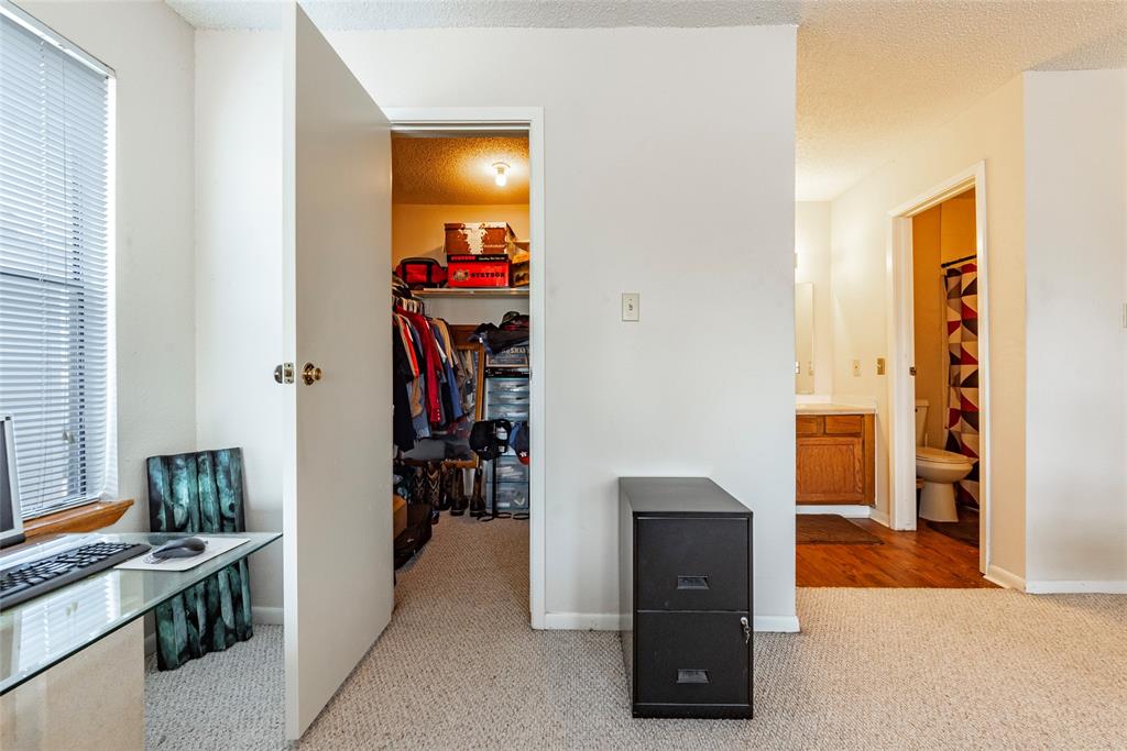 One of the two closets the primary bedroom offers.