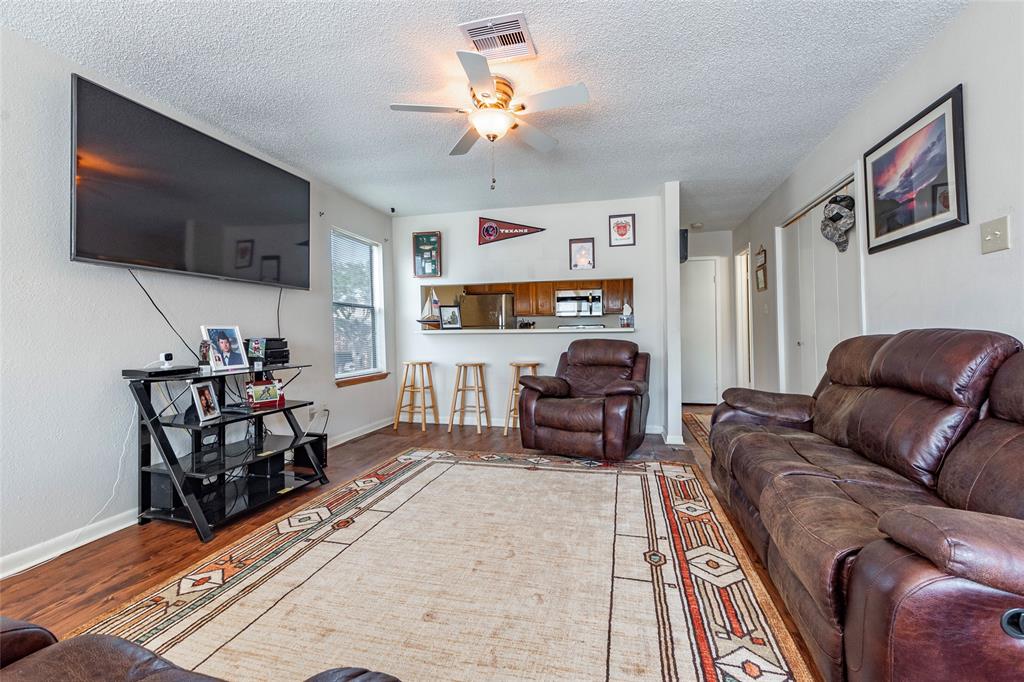 This unit offers a large open family room.