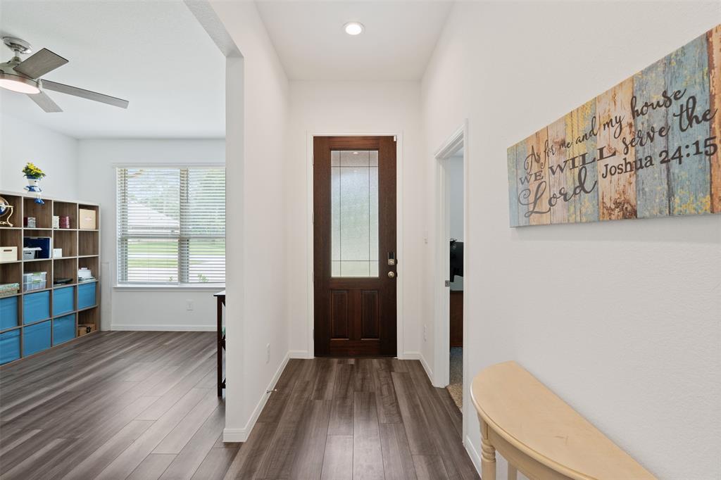 Front Door, looking from the hallway, Office to the left and Bedroom/bath to the Right