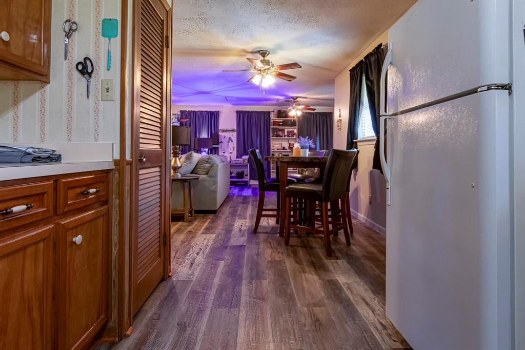 Looking from the bathroom toward the living area.