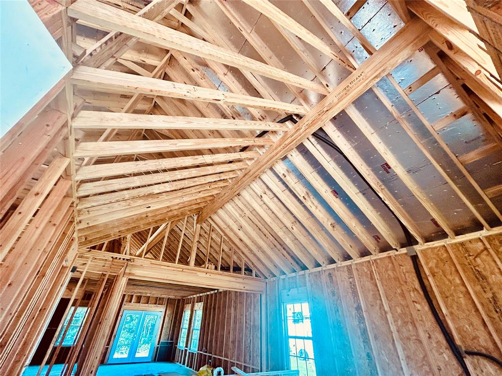 Vaulted ceiling in living