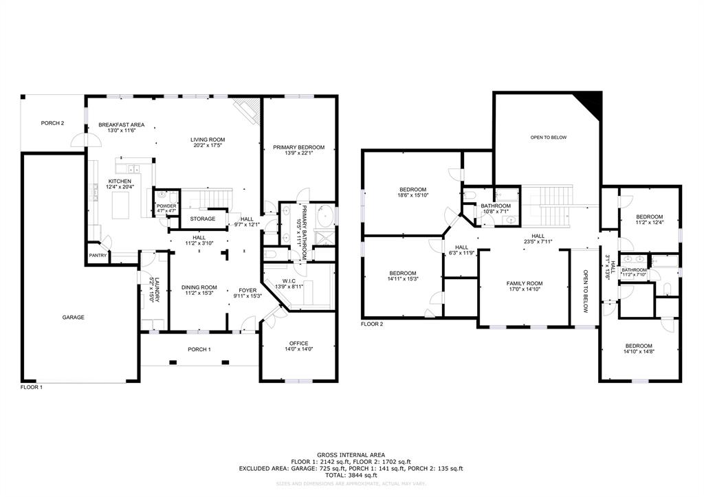 Floor plan showing both stories of the home