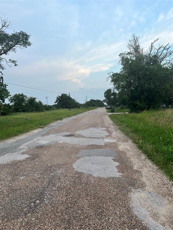 The road behind the property