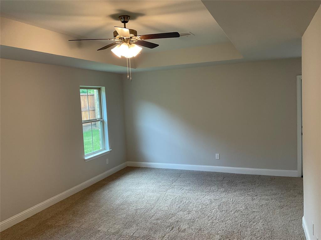 Tray Ceiling with Fan in Master Bedroom