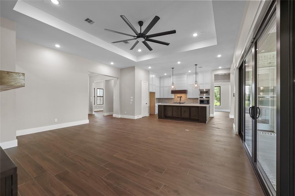 Another view of the kitchen with the entry to the game room.