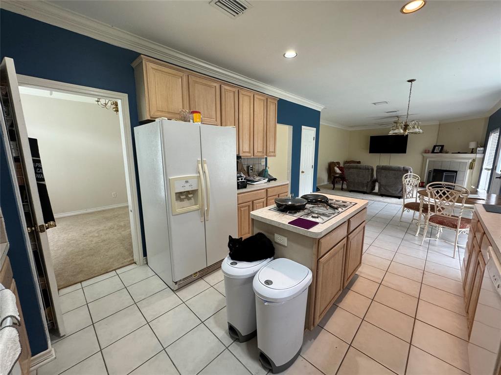 living room next to kitchen