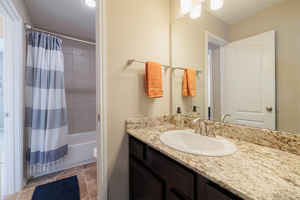 Jack and Jill bath showing the private sink area for bedroom #4