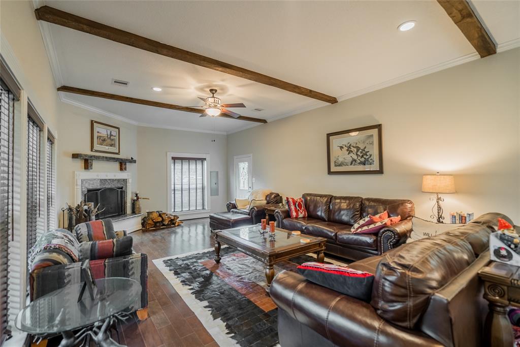 Beautiful Cherry wood floors, Ceiling beams are 6\