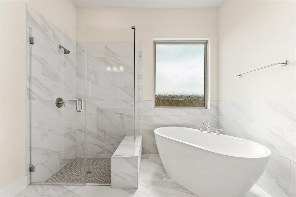 Primary Bath with Separate Shower and Freestanding Tub