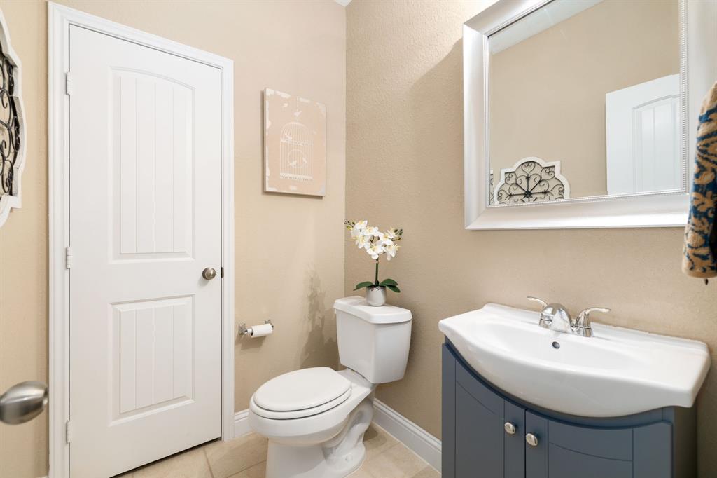 This half bath is located on the first floor and perfect for guests use for any gatherings you might have!