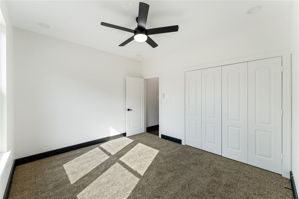 Good size closet with paneled doors.