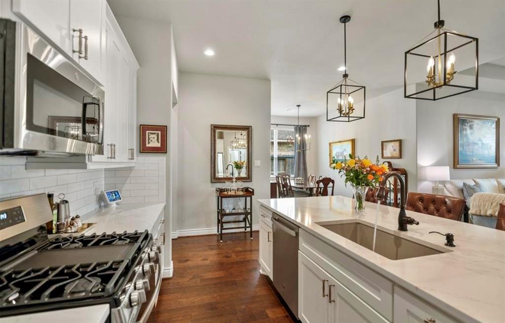 Pendant lights added over the Kitchen Island