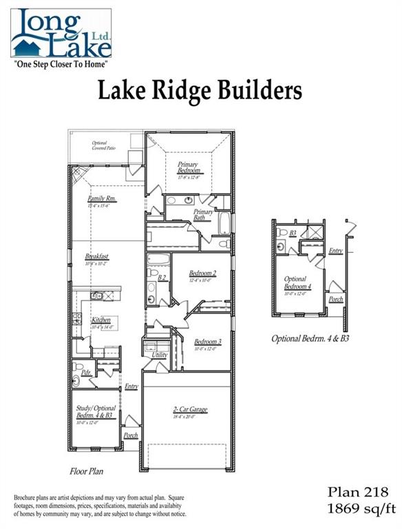 Plan 218 features 3 bedrooms, 2 full baths, 1 half bath and over 1,800 square feet of living space.